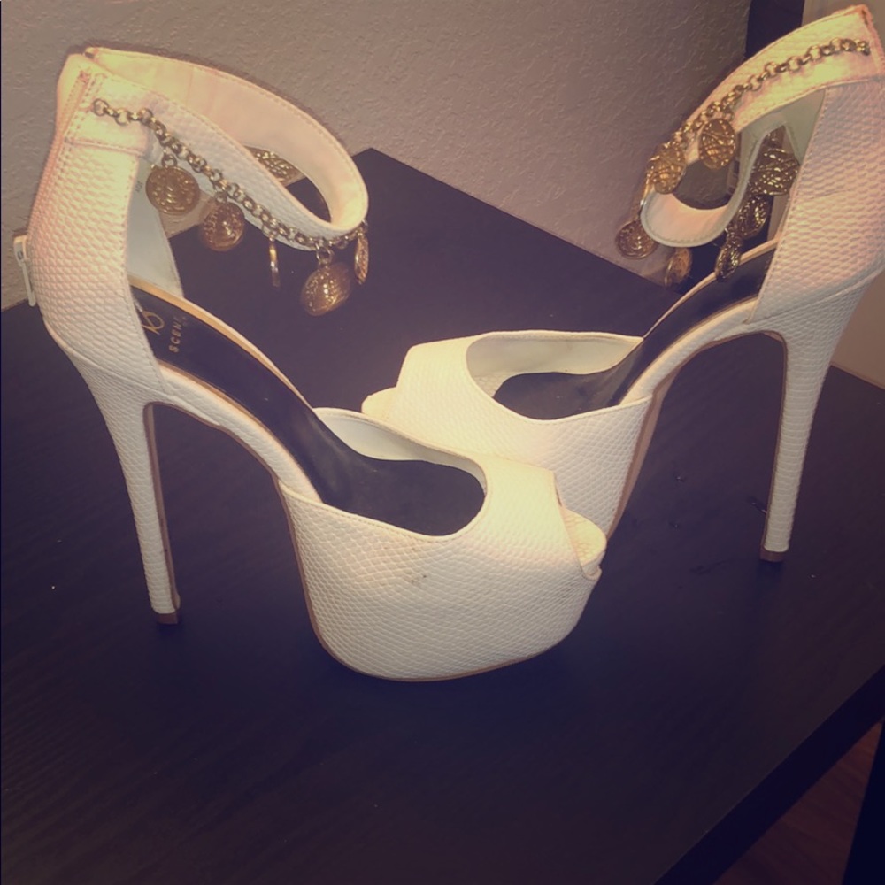 White high heels